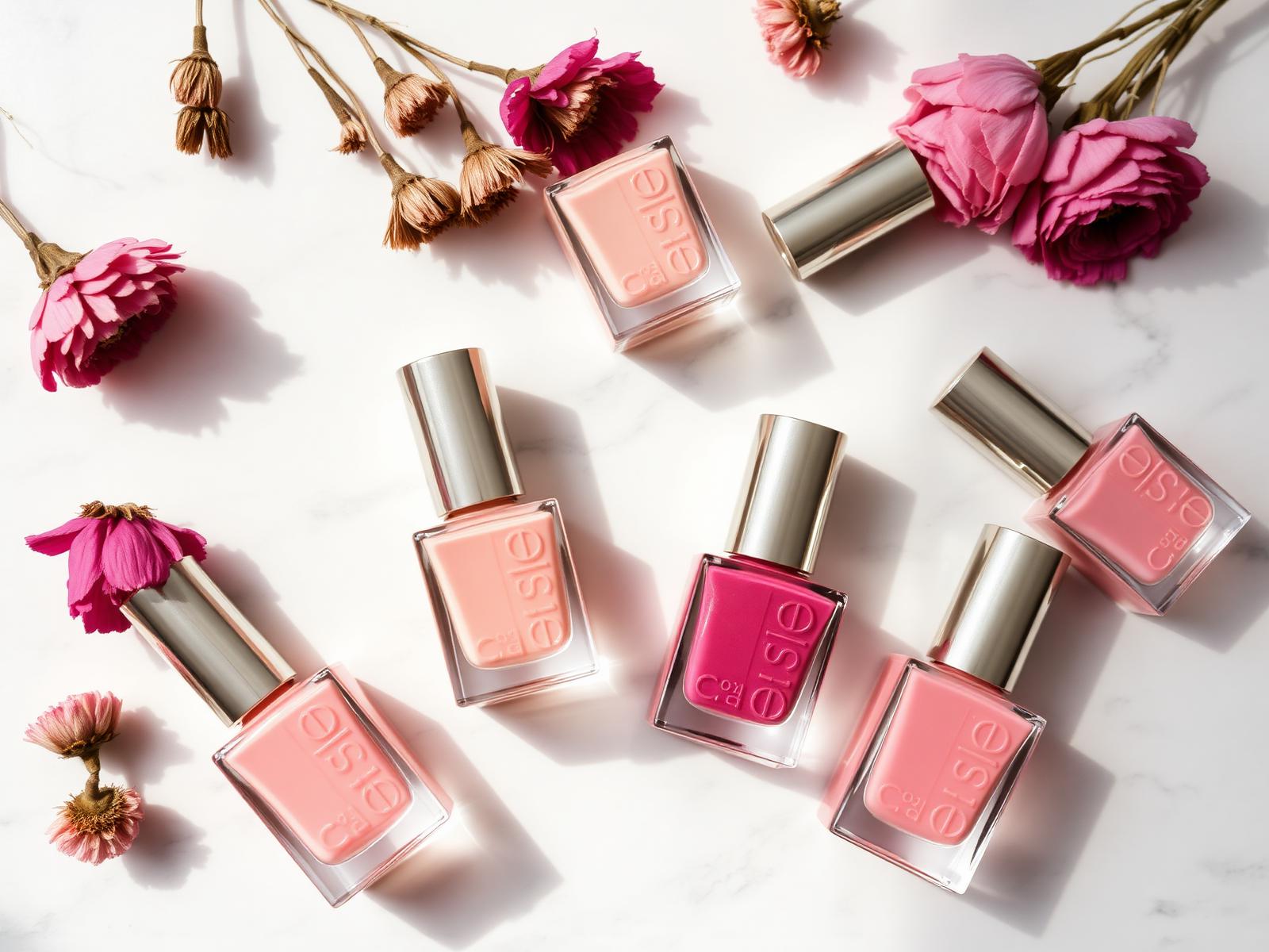 Elegant nail polish flat lay